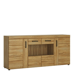 Cortina 4 door wide glazed sideboard in Grandson Oak  Cortina 4 door wide glazed sideboard in Grandson Oak