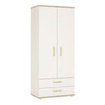 4KIDS 2 door 2 drawer wardrobe with lemon handles