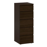 Nova Narrow Chest of 5 Drawers in Dark Walnut