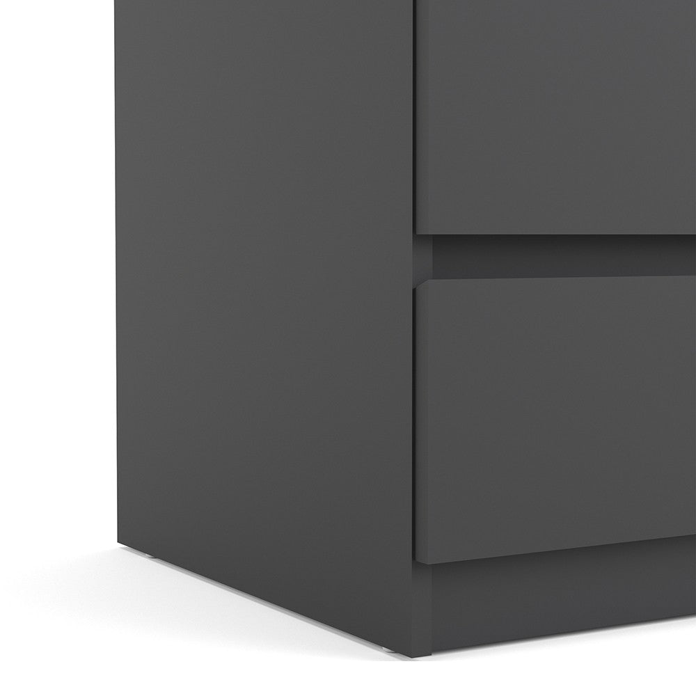 Naia Narrow Chest of 5 Drawers in Black Matt