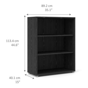 Prima Bookcase 2 Shelves in Black woodgrain
