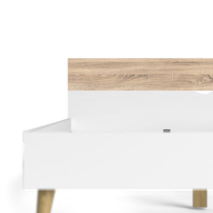 Oslo Euro Double Bed (140 x 200) in White and Oak