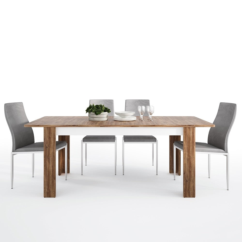 Dining set package Toledo extending dining table + 6 Milan High Back Chair Grey.