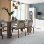 Dining set package Toledo extending dining table + 6 Milan High Back Chair Grey.