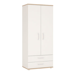 4KIDS 2 door 2 drawer wardrobe with opalino handles