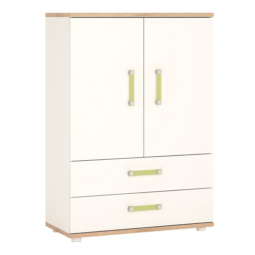 4KIDS 2 door 2 drawer cabinet with lemon handles