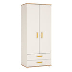 4KIDS 2 door 2 drawer wardrobe with orange handles