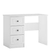 Hampshire 3 drawer dressing table in white textured MDF and white melamine