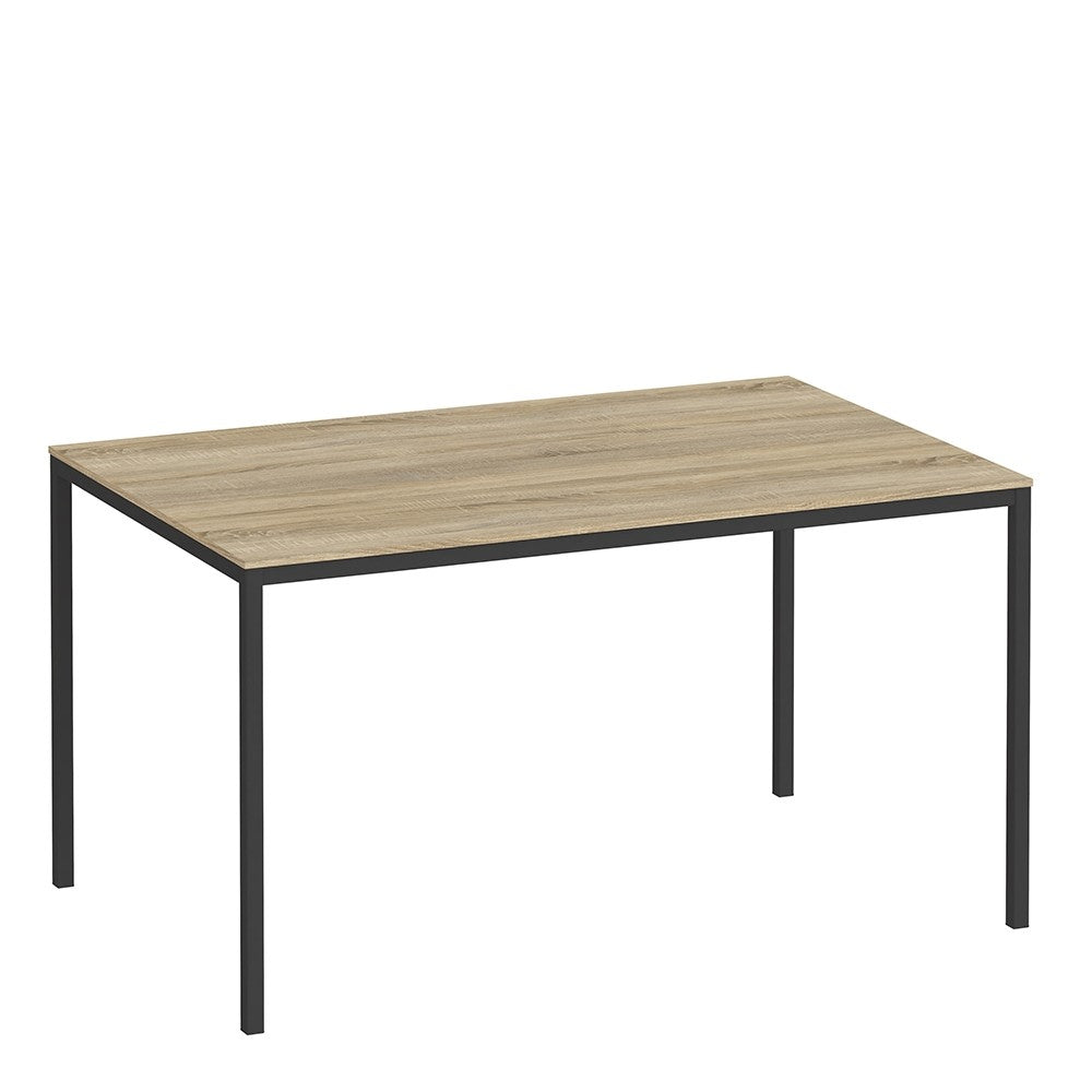 Family Dining Table 140cm Oak Table Top with Black Legs