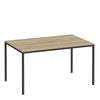 Family Dining Table 140cm Oak Table Top with Black Legs