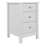 Florence 3 drawer bedside in White