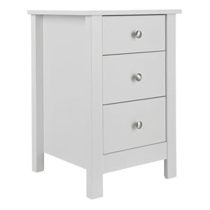 Florence 3 drawer bedside in White