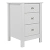 Florence 3 drawer bedside in White