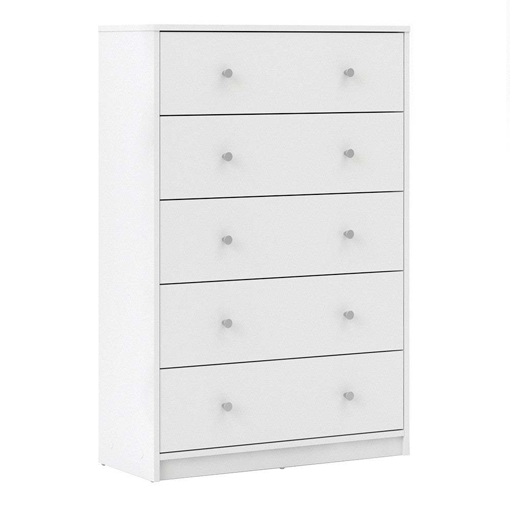 May Chest of 5 Drawers in White