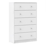 May Chest of 5 Drawers in White