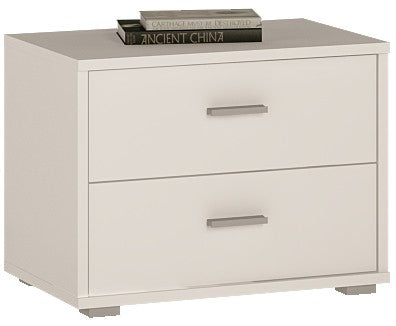 4 You 2 Drawer low chest/ Bedside in Pearl White