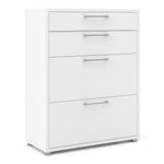 Prima Bookcase 2 Shelves with 2 Drawers + 2 File Drawers in White