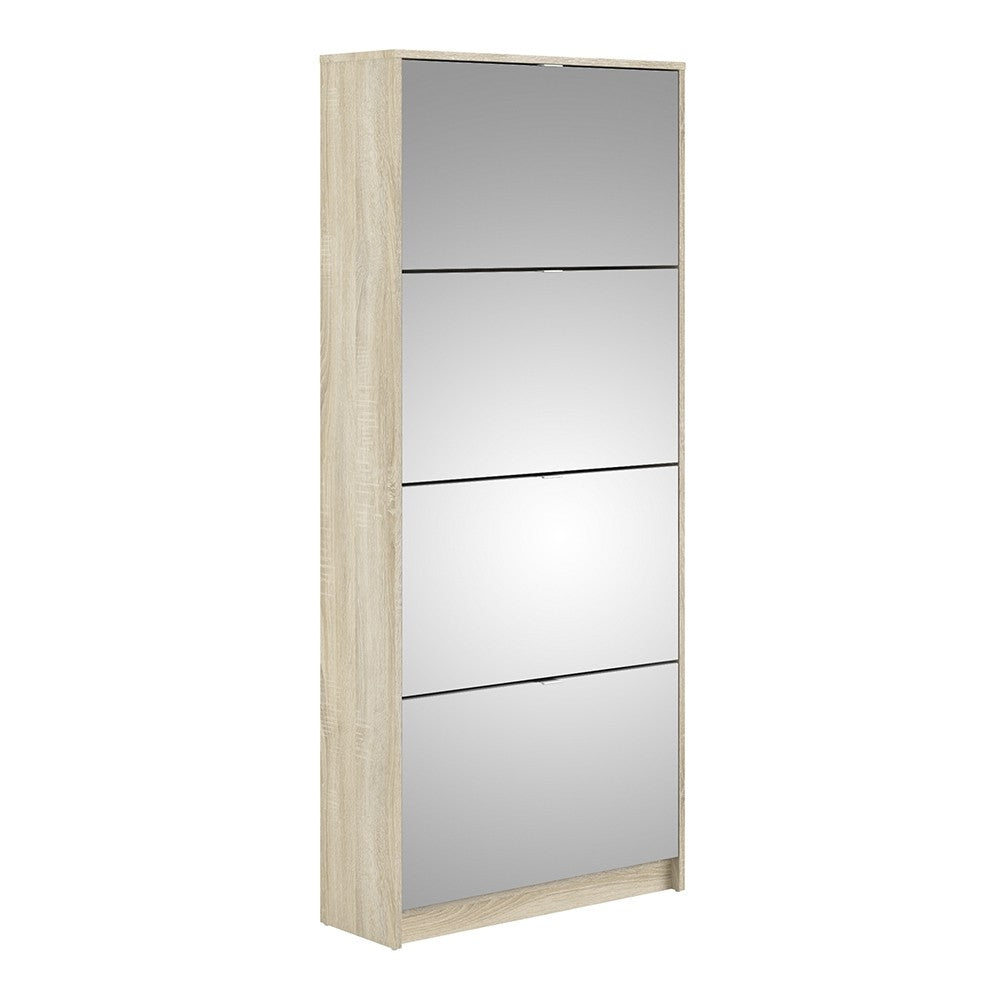 Shoes Shoe cabinet w. 4 mirror tilting doors and 2 layers