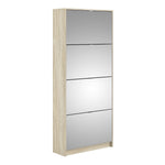 Shoes Shoe cabinet w. 4 mirror tilting doors and 2 layers