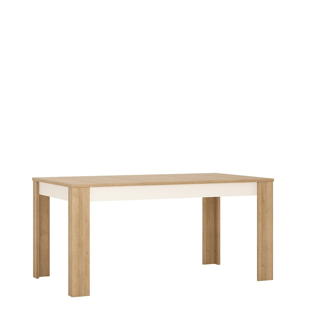 Lyon Large extending dining table 160/200 cm in Riviera Oak/White High Gloss