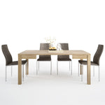 Dining set package Shetland Extending Dining Table + 6 Milan High Back Chair Dark Brown.