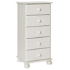 Copenhagen 5 Drawer Narrow Chest in White