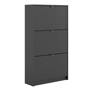 Shoes Shoe cabinet w. 3 tilting doors and 2 layers