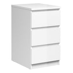 Naia Bedside - 3 Drawers in White High Gloss