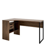 Function Plus Corner Desk 2 Drawers in Walnut