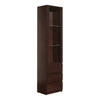 *Pello Tall Narrow 1 Door 3 Drawer Glazed Display Cabinet in Dark Mahogany