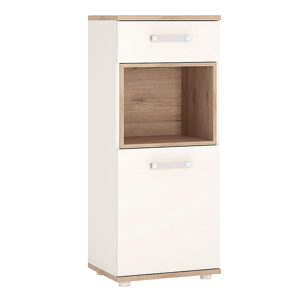 4KIDS 1 door 1 drawer narrow cabinet with opalino handles