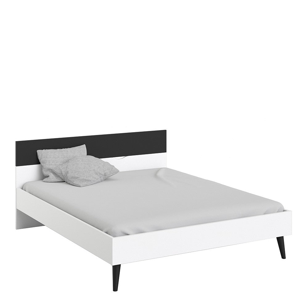 Oslo Euro King Bed (160 x 200) in White and Black Matt