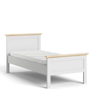 Paris Single Bed (90 x 200) in White and Oak