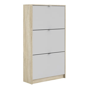 Shoes Shoe cabinet w. 3 tilting doors and 2 layers