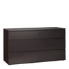 Nova Wide Chest of 6 Drawers (3+3) in Dark Walnut