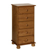 Copenhagen 5 Drawer Narrow Chest in Pine