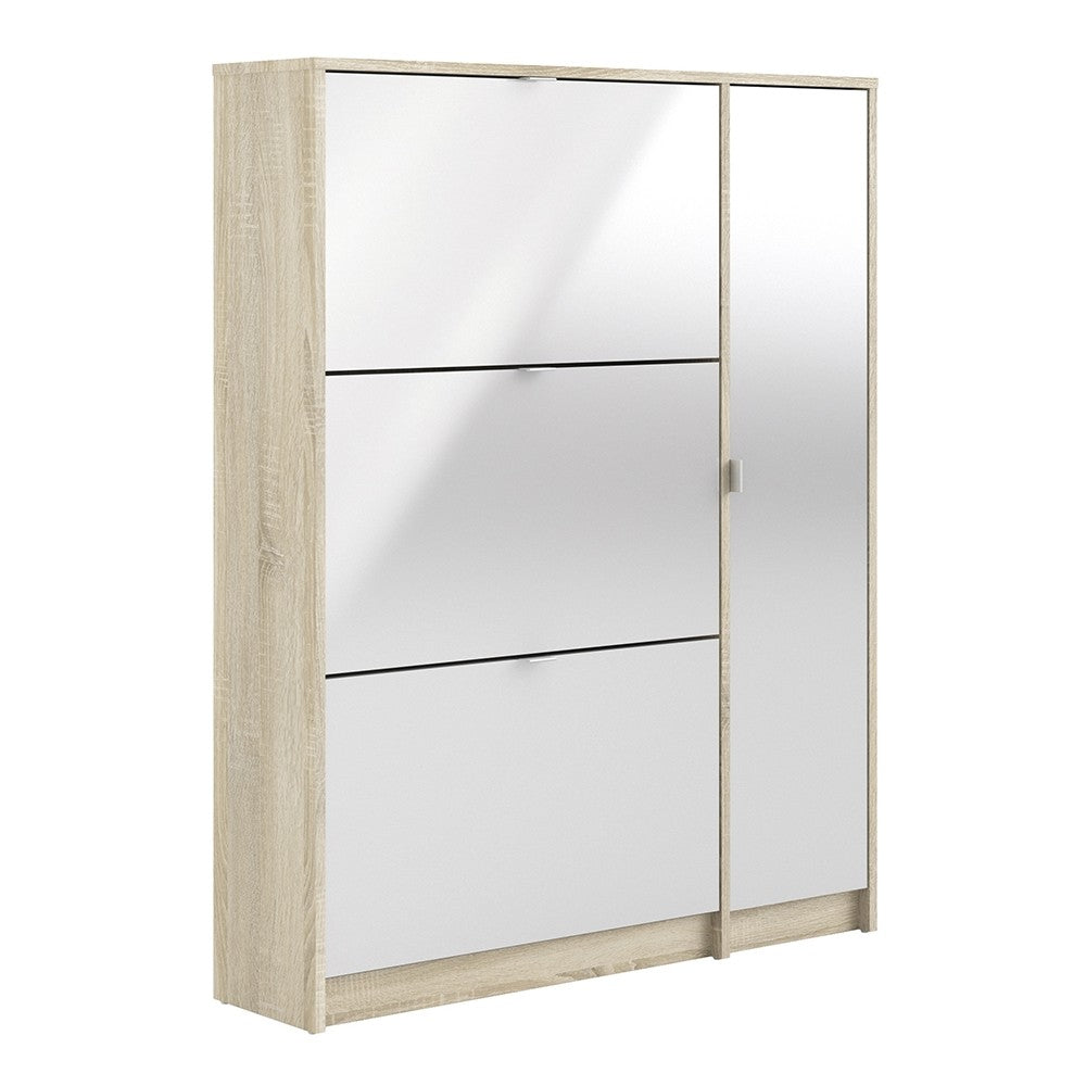 Shoes Shoe cabinet w. 3 tilting doors and 2 layers + 1 door