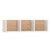 4KIDS 70 cm sectioned wall shelf in light oak and white high gloss