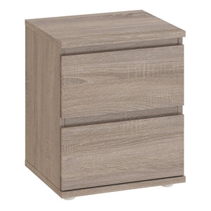 Nova Bedside 2 Drawer in Truffle Oak