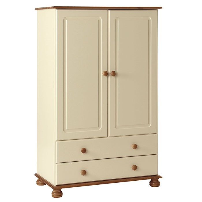 Copenhagen 2 Door 2 Drawer Combi Wardrobe in Cream/Pine