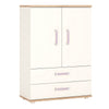 4KIDS 2 door 2 drawer cabinet with lilac handles