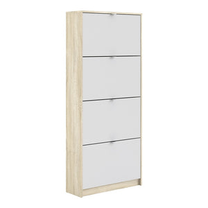 Shoes Shoe cabinet w. 4 tilting doors and 2 layers