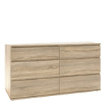 Nova Wide Chest of 6 Drawers (3+3) in Oak