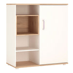 4KIDS Low cabinet with shelves (sliding door) with lilac handles