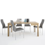 Dining set package Shetland Extending Dining Table + 6 Milan High Back Chair Grey.