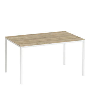 Family Dining Table 140cm Oak Table Top with White Legs