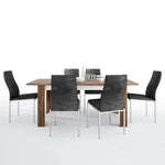 Dining set package Toledo extending dining table + 6 Milan High Back Chair Black.