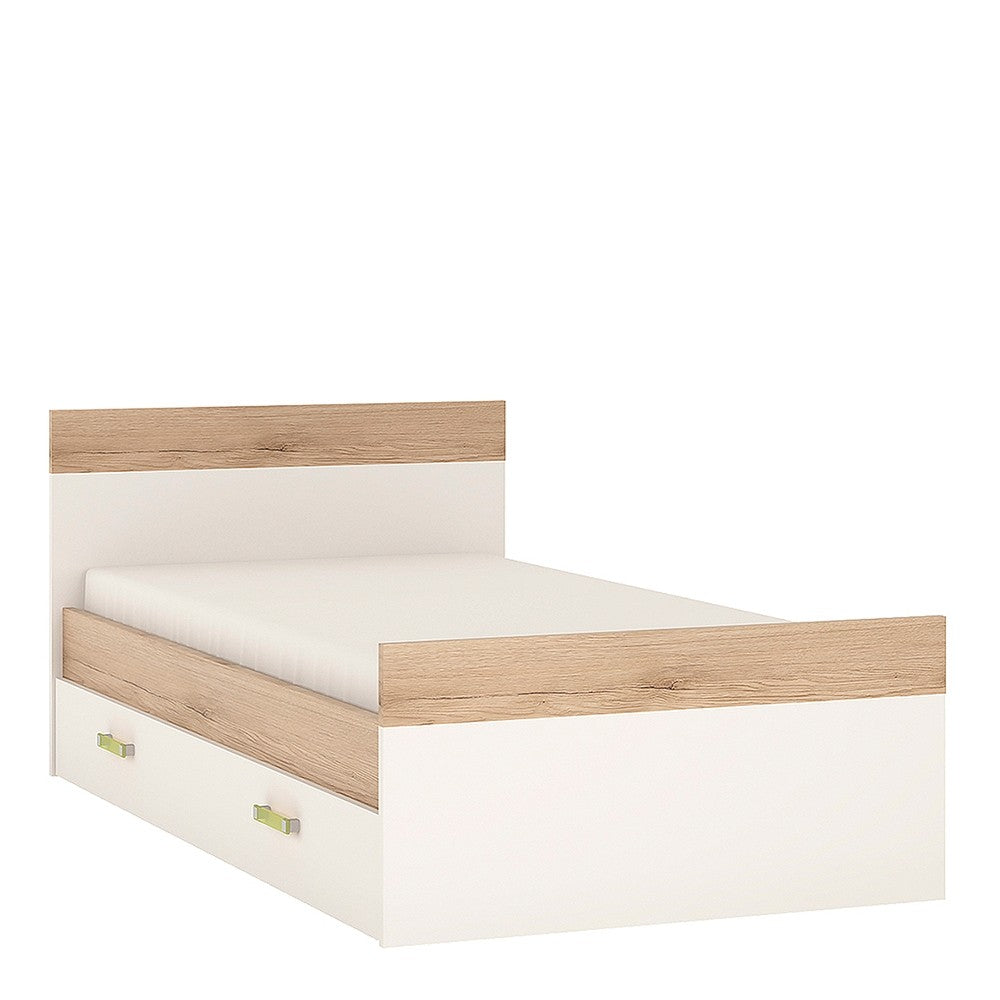 4KIDS Single bed with under drawer with lemon handles