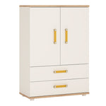 4KIDS 2 door 2 drawer cabinet with orange handles