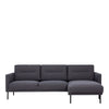 Larvik Chaiselongue Sofa (RH) - Antracit , Black Legs